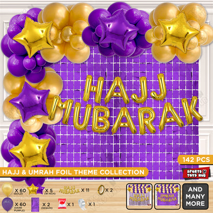 Hajj Mubarak Gold Foil Letter Arch Theme Collection