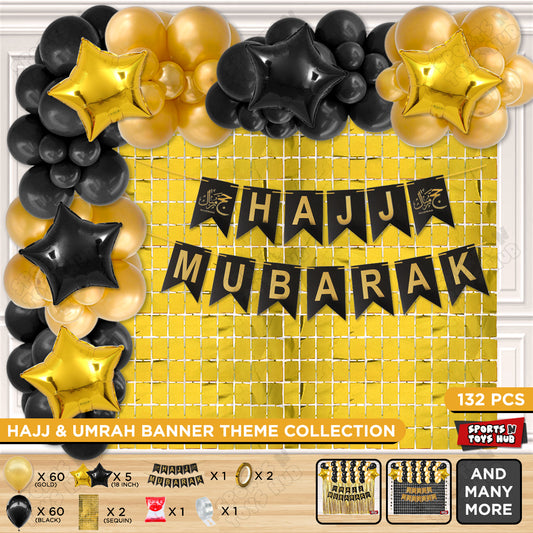 Hajj Mubarak Black Card Banner Theme Collection