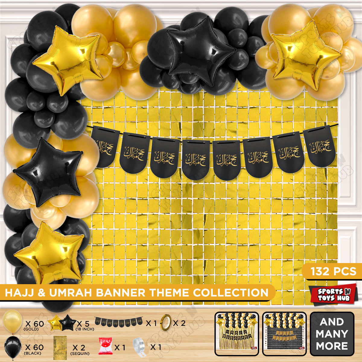 Hajj Mubarak Urdu Text Card Banner Theme Collection