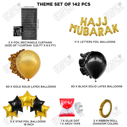 Hajj Mubarak Gold Foil Letter Arch Theme Collection
