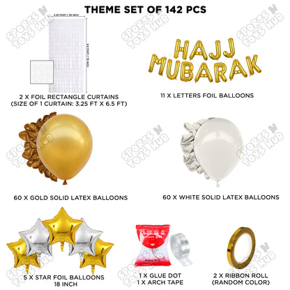 Hajj Mubarak Gold Foil Letter Arch Theme Collection