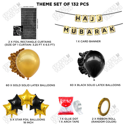 Hajj Mubarak Shinny Gold Card Banner Theme Collection