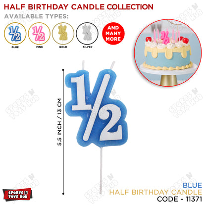 1/2 Number Birthday Candle – Half Year Flammable Cake Candle for Baby Milestone Celebrations
