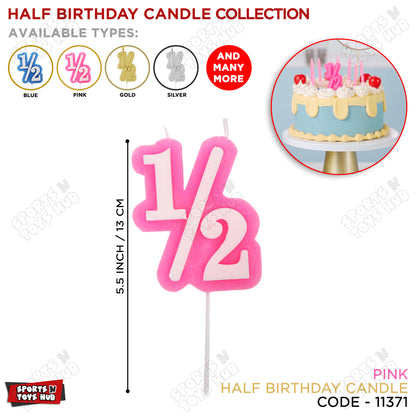1/2 Number Birthday Candle – Half Year Flammable Cake Candle for Baby Milestone Celebrations