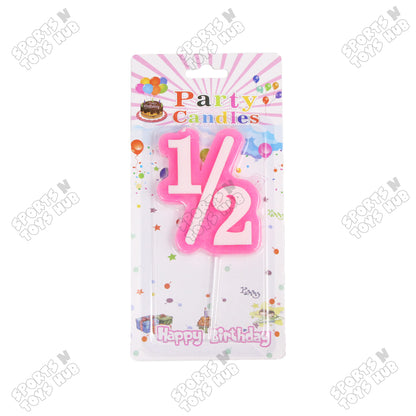 1/2 Number Birthday Candle – Half Year Flammable Cake Candle for Baby Milestone Celebrations