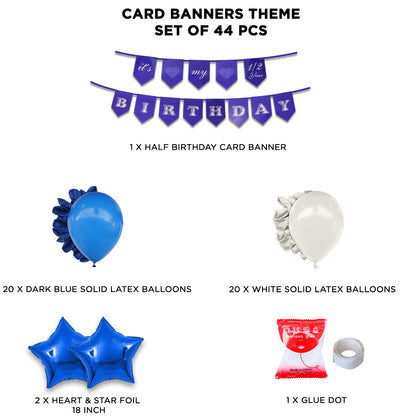 Its My 1/2 Birthday Card Banner Theme Without Curtain
