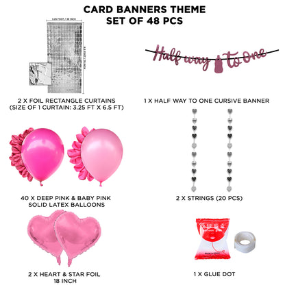 Half Way To One Cutout Banner Theme With Rectangle Curtain