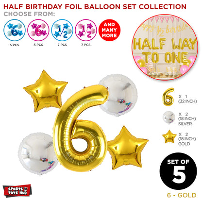 Half Birthday Foil Balloon Set Collection