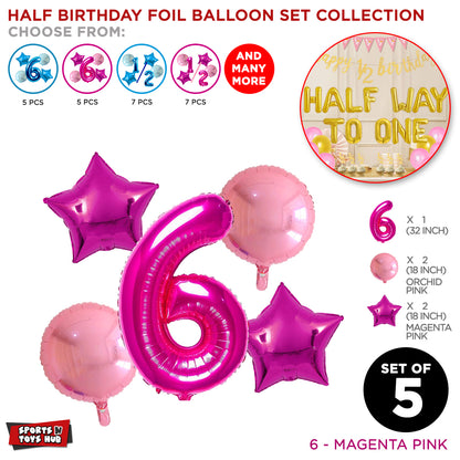 Half Birthday Foil Balloon Set Collection