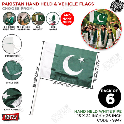 14th August Pakistan Extra Large Size Handheld Flags