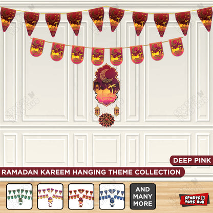 Ramadan Kareem Rosewood Pink Hanging Banner, Flag & Center Pieces Theme
