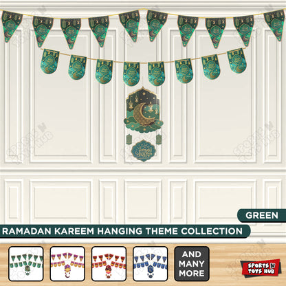 Ramadan Kareem Forest Green Hanging Banner, Flag & Center Pieces Theme