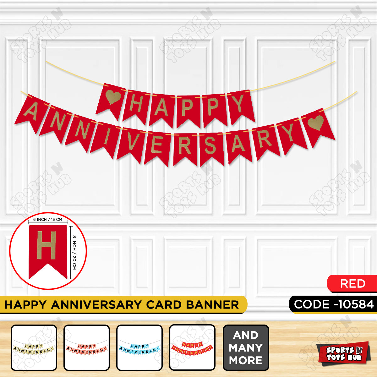 Happy Anniversary Heart Card Banner Collection