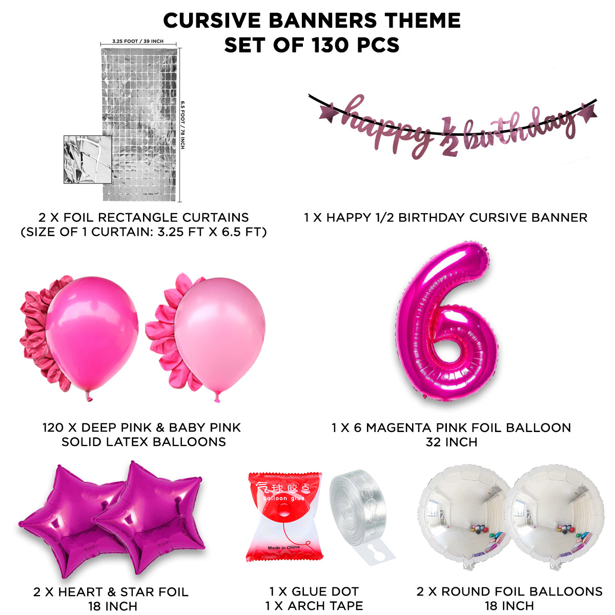 Happy 1/2 Birthday Cutout Banner Arch Theme