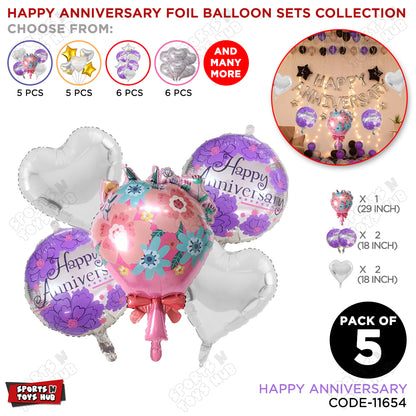 Happy Anniversary Foil Balloon Set