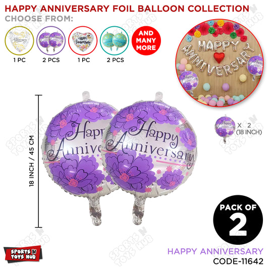 Happy Anniversary Round Foil Balloon