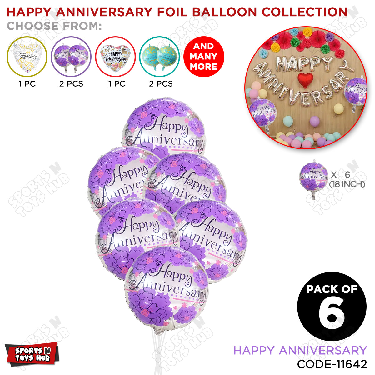 Happy Anniversary Round Foil Balloon