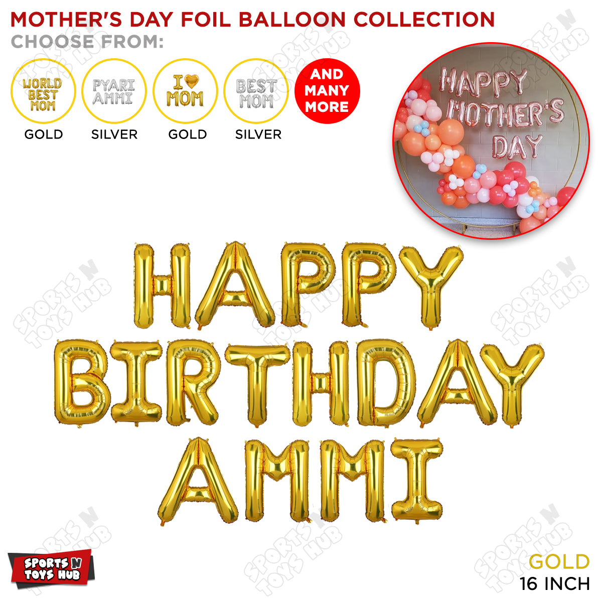 Happy Birthday Ammi Foil Letter Collection
