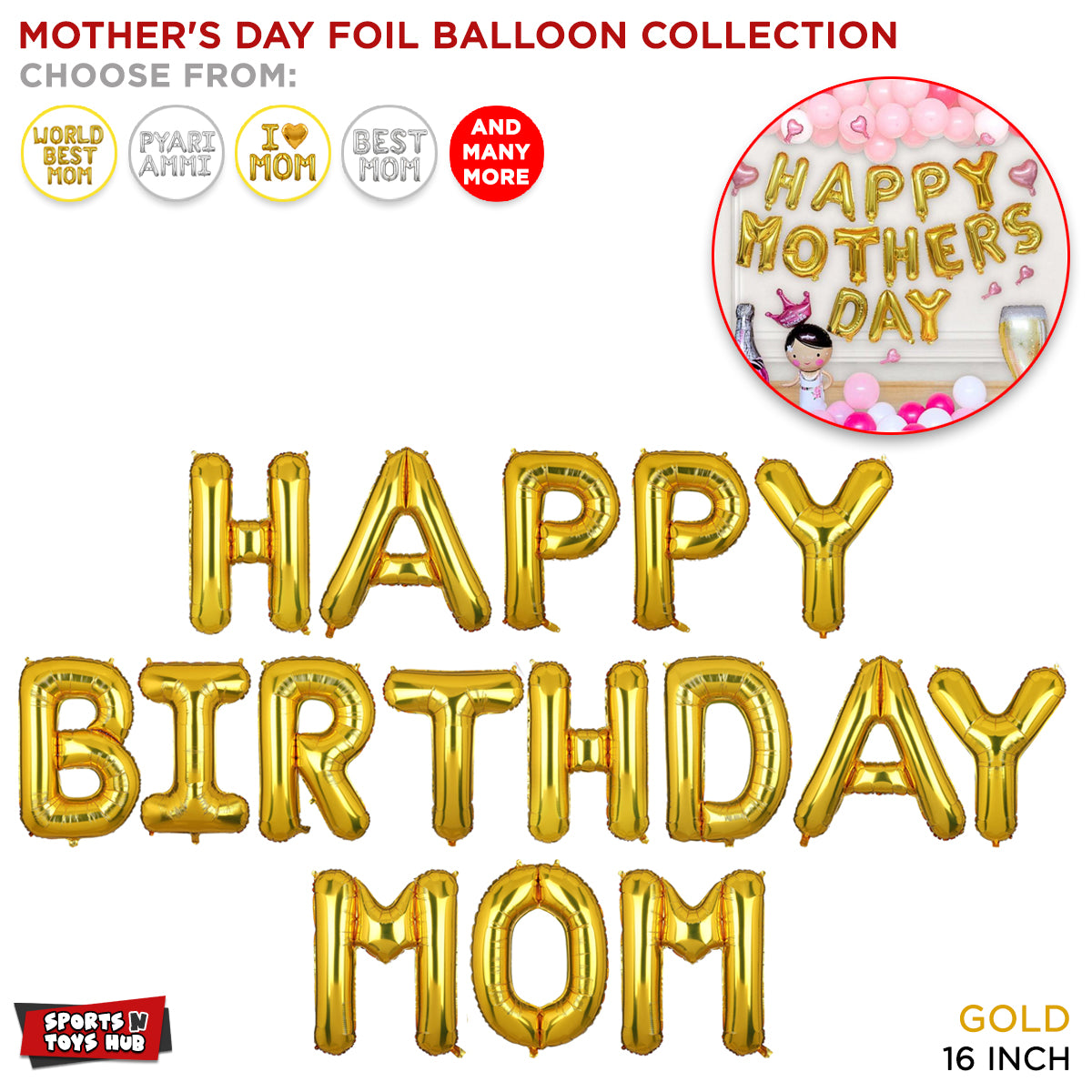 Happy Birthday Mom Foil Letter Collection