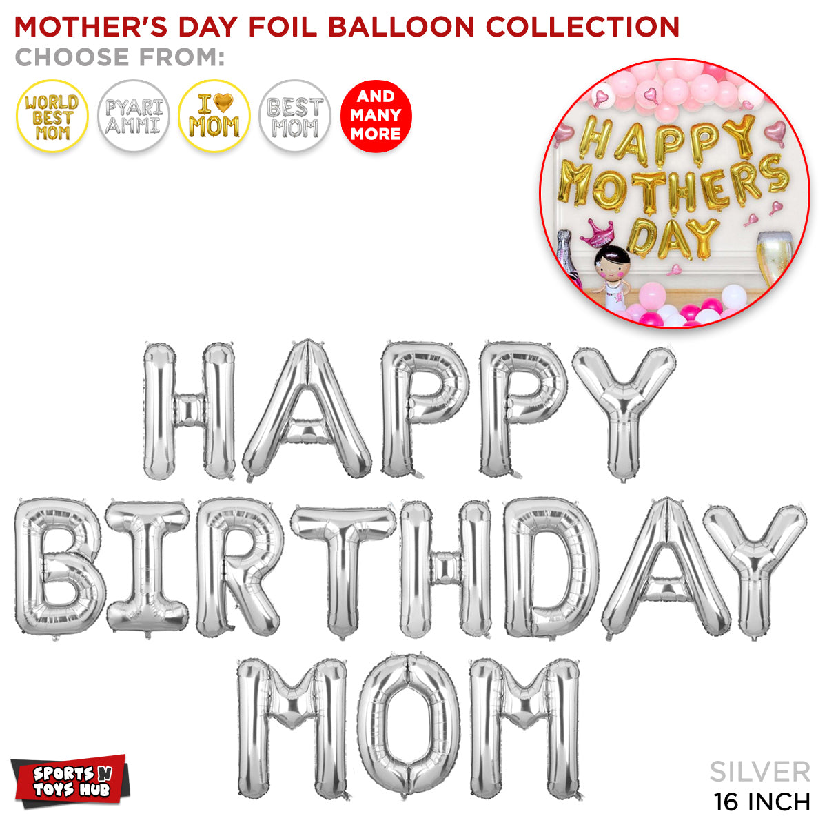 Happy Birthday Mom Foil Letter Collection