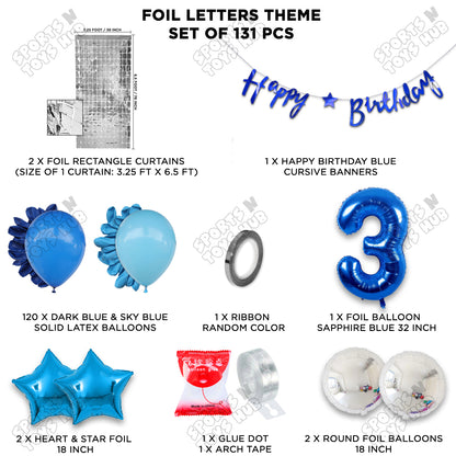 Third Birthday Cutout Banner Arch Theme - Blue