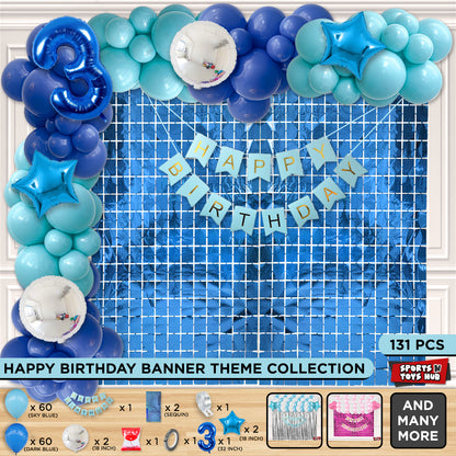 Third Birthday Card Banner Arch Theme