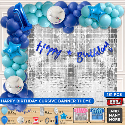 First Birthday Cutout Banner Arch Theme - Blue