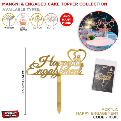 Happy Engagement Acrylic Cake Topper