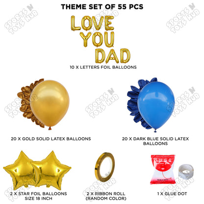 Love You Dad Foil Letter Garland Theme Collection