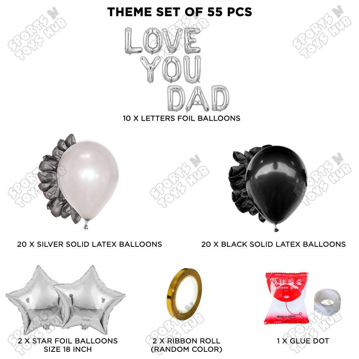 Love You Dad Foil Letter Garland Theme Collection