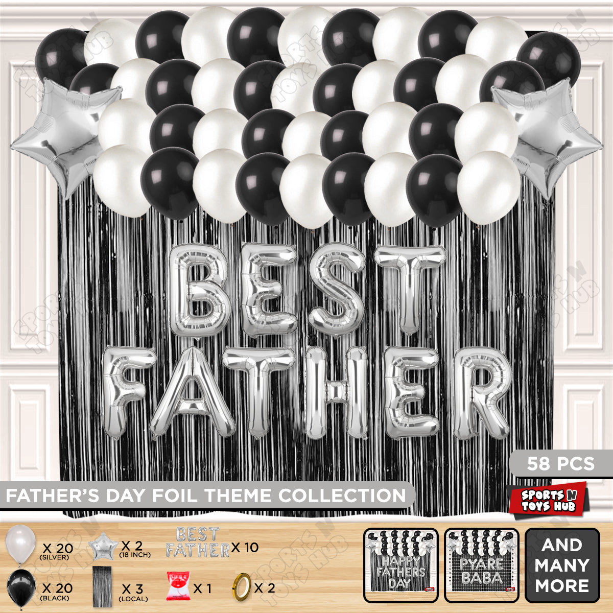 Best Father Foil Letter Curtain Theme Collection