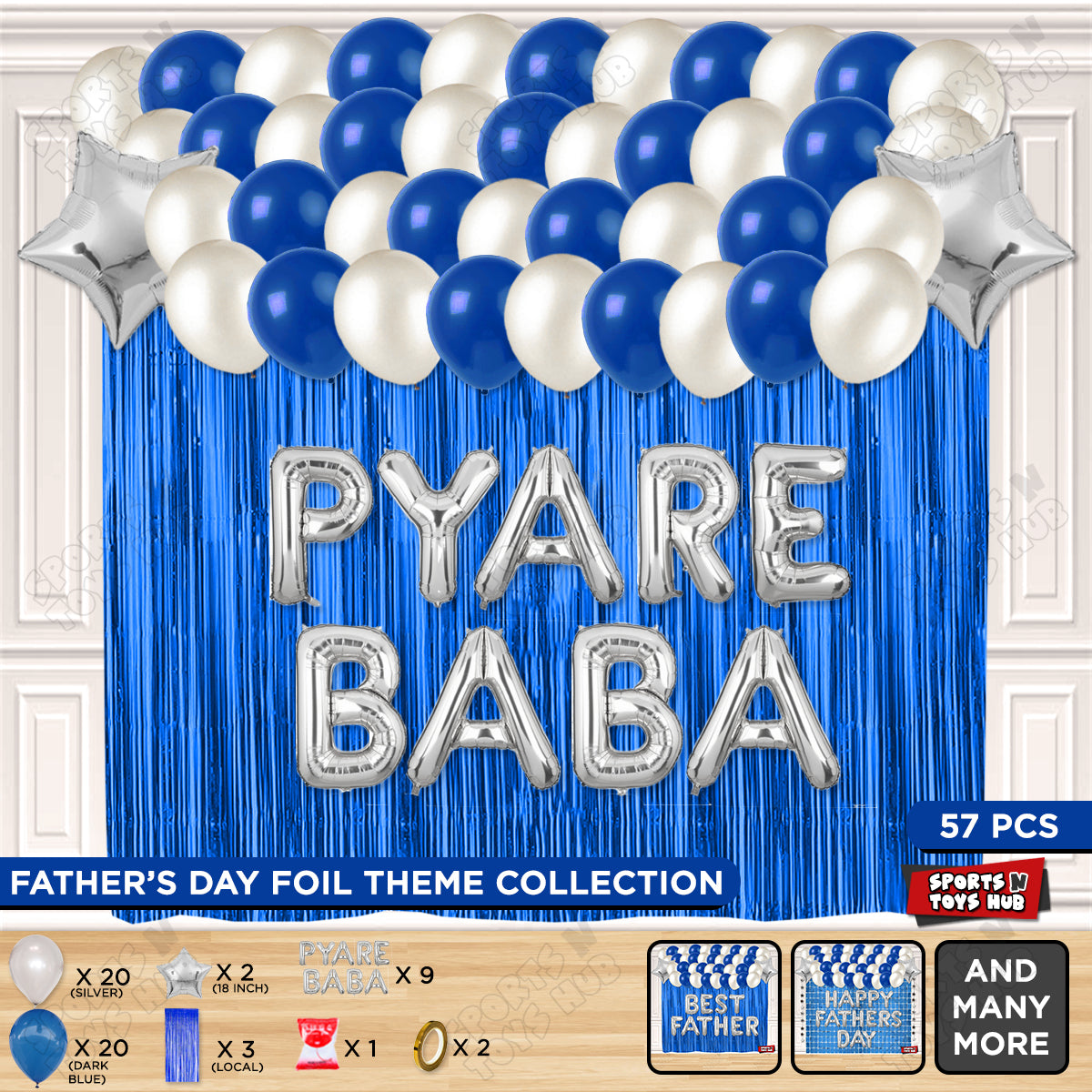 Pyare Baba Foil Letter Curtain Theme Collection