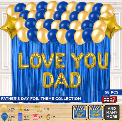 Love You Dad Foil Letter Curtain Theme Collection