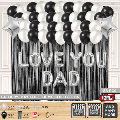 Love You Dad Foil Letter Curtain Theme Collection