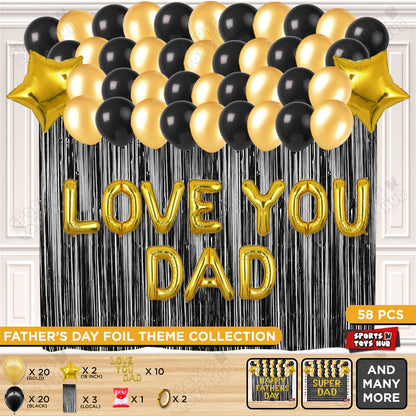 Love You Dad Foil Letter Curtain Theme Collection