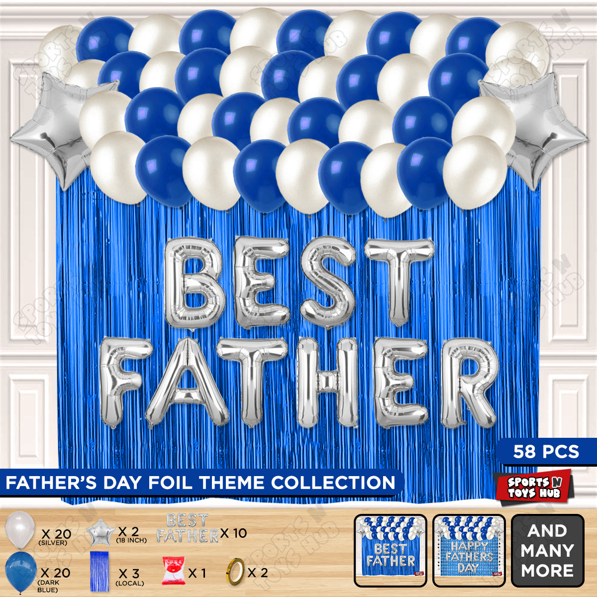 Best Father Foil Letter Curtain Theme Collection