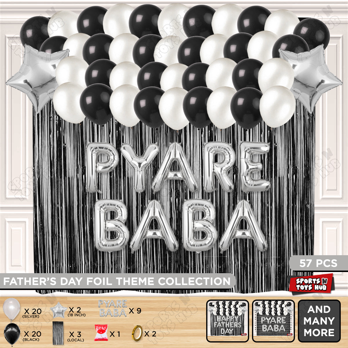 Pyare Baba Foil Letter Curtain Theme Collection