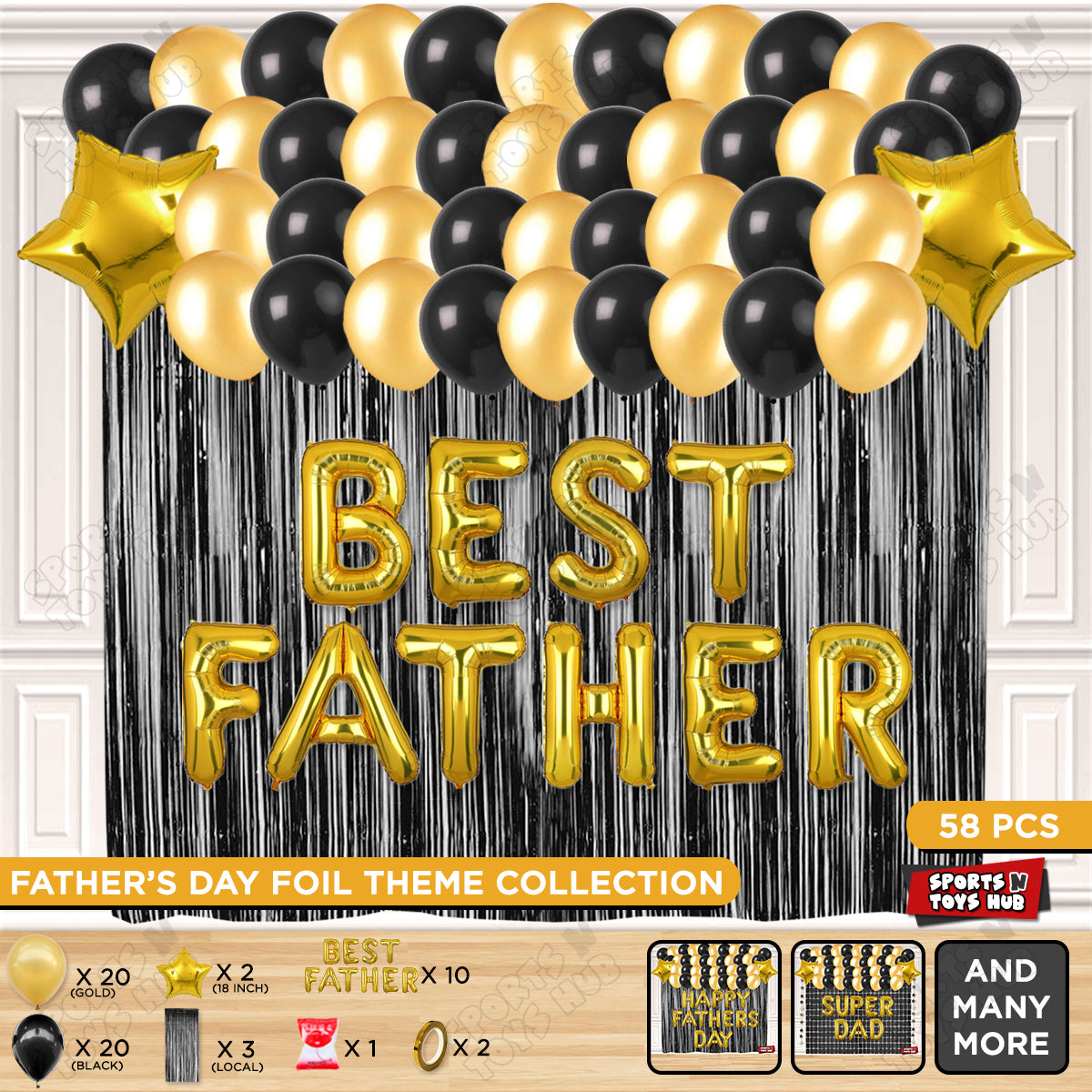 Best Father Foil Letter Curtain Theme Collection