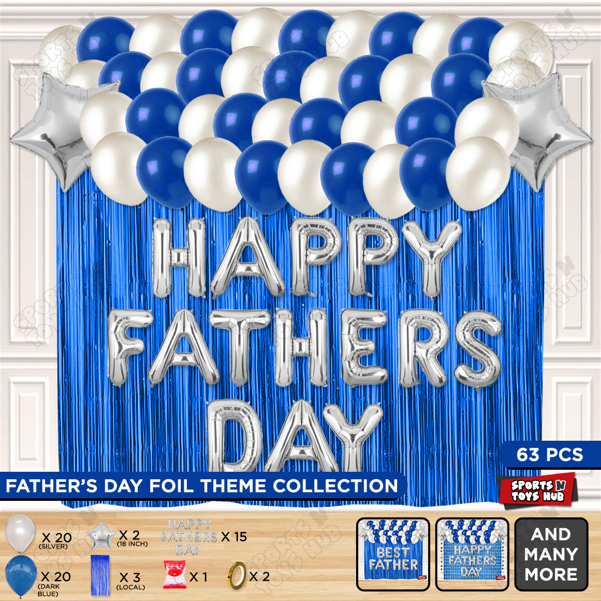 Happy Fathers Day Foil Letter Curtain Theme Collection