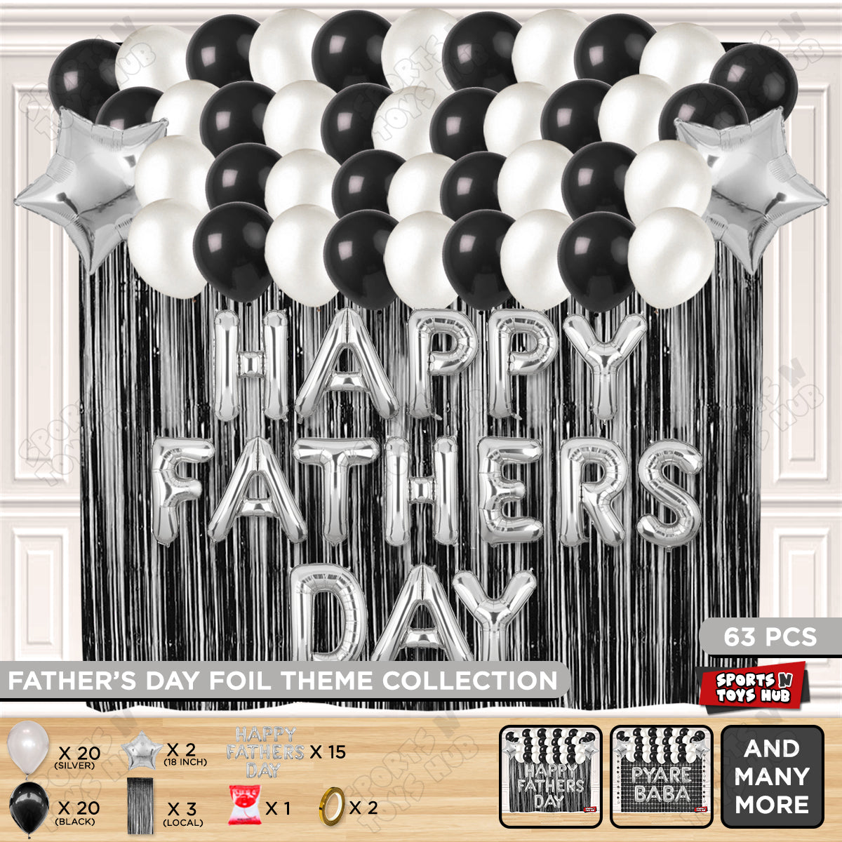 Happy Fathers Day Foil Letter Curtain Theme Collection