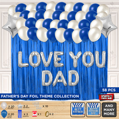 Love You Dad Foil Letter Curtain Theme Collection