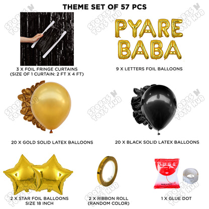 Pyare Baba Foil Letter Curtain Theme Collection