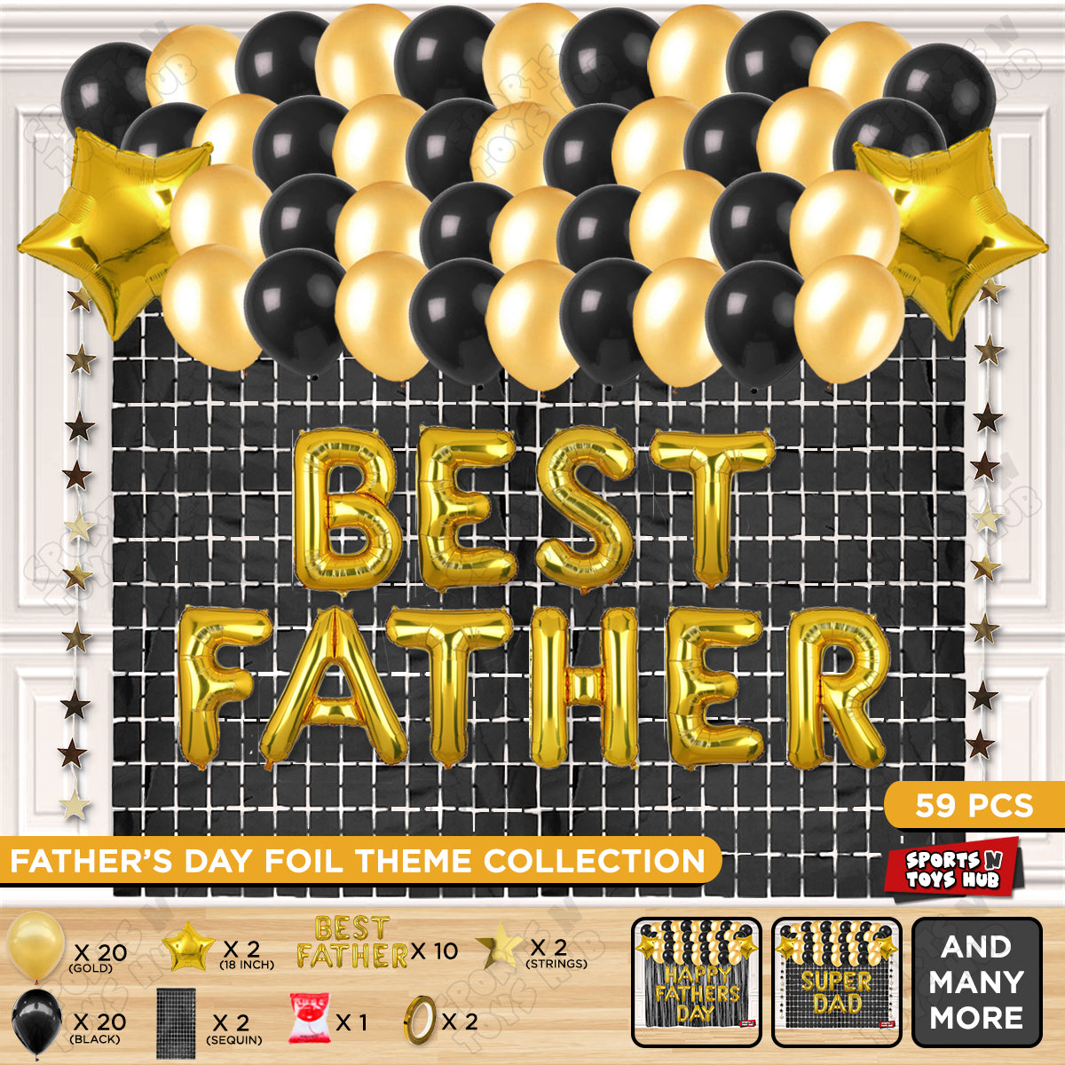 Best Father Foil Letter Rectangle Curtain Theme Collection