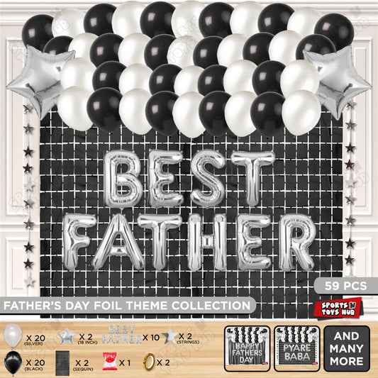 Best Father Foil Letter Rectangle Curtain Theme Collection
