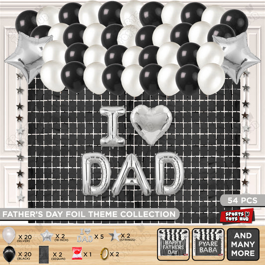 I ♡ Dad Foil Letter Rectangle Curtain Theme Collection