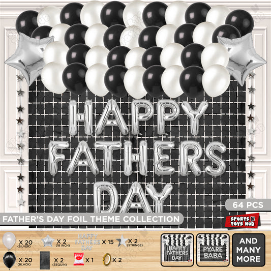 Happy Fathers Day Foil Letter Rectangle Curtain Theme Collection