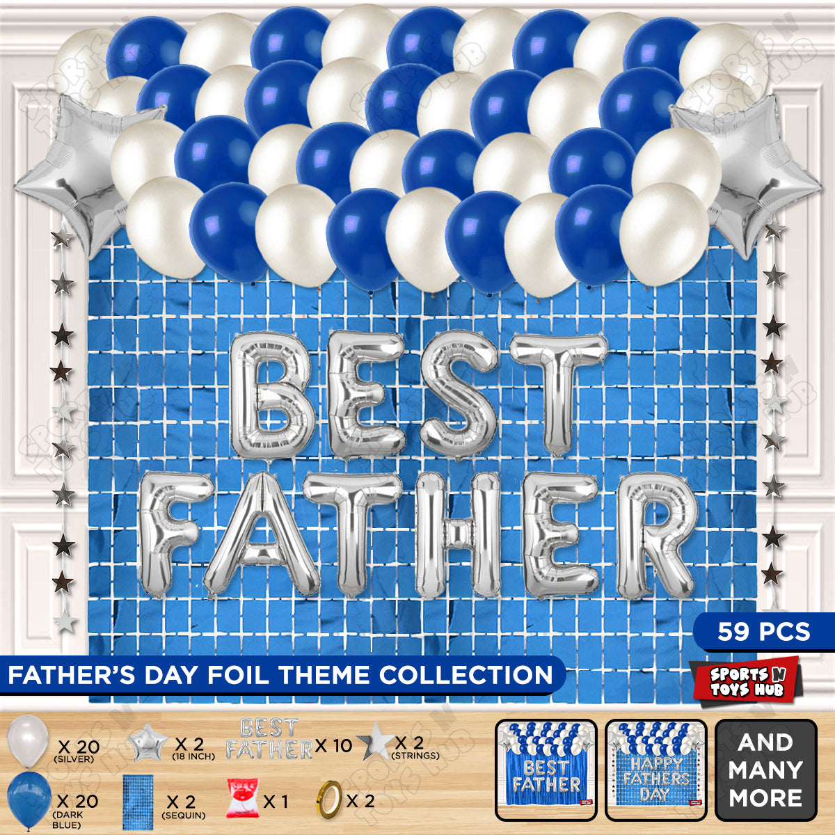 Best Father Foil Letter Rectangle Curtain Theme Collection