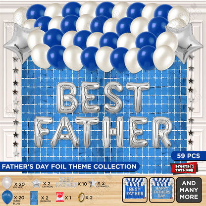Best Father Foil Letter Rectangle Curtain Theme Collection