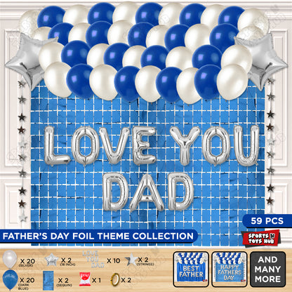 Love You Dad Foil Letter Rectangle Curtain Theme Collection