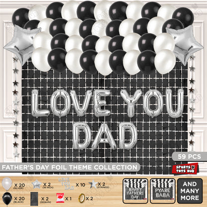 Love You Dad Foil Letter Rectangle Curtain Theme Collection